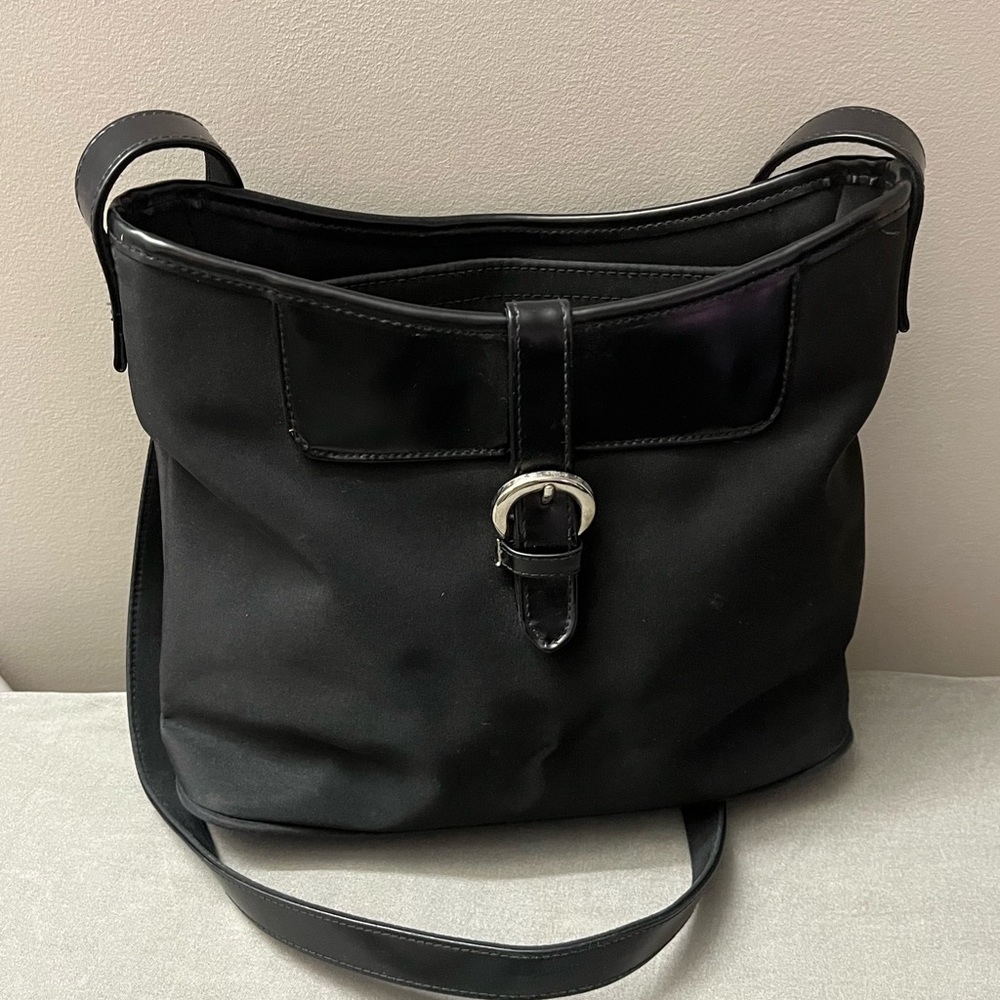 Black Shoulder Bag with Buckle